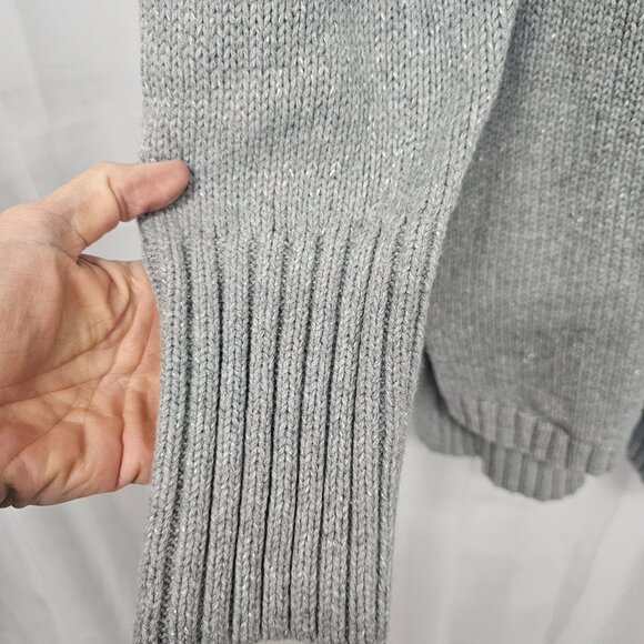 Chaps Sweater Gray Metallic Knit Preppy Cottage Casual 2X - Picture 3 of 7
